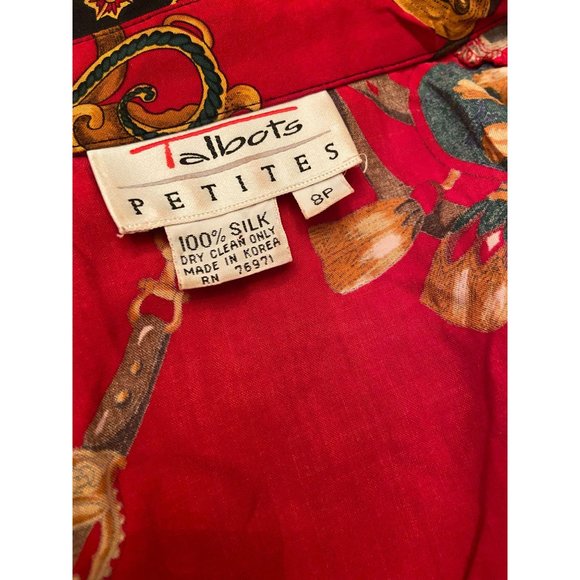 Vintage Talbots 100% Silk Stunning Blouse Ladies 8 - Picture 4 of 4